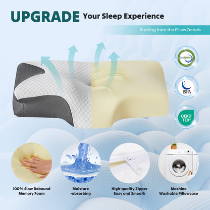CloudRest™ Cervical Memory Foam Pillow